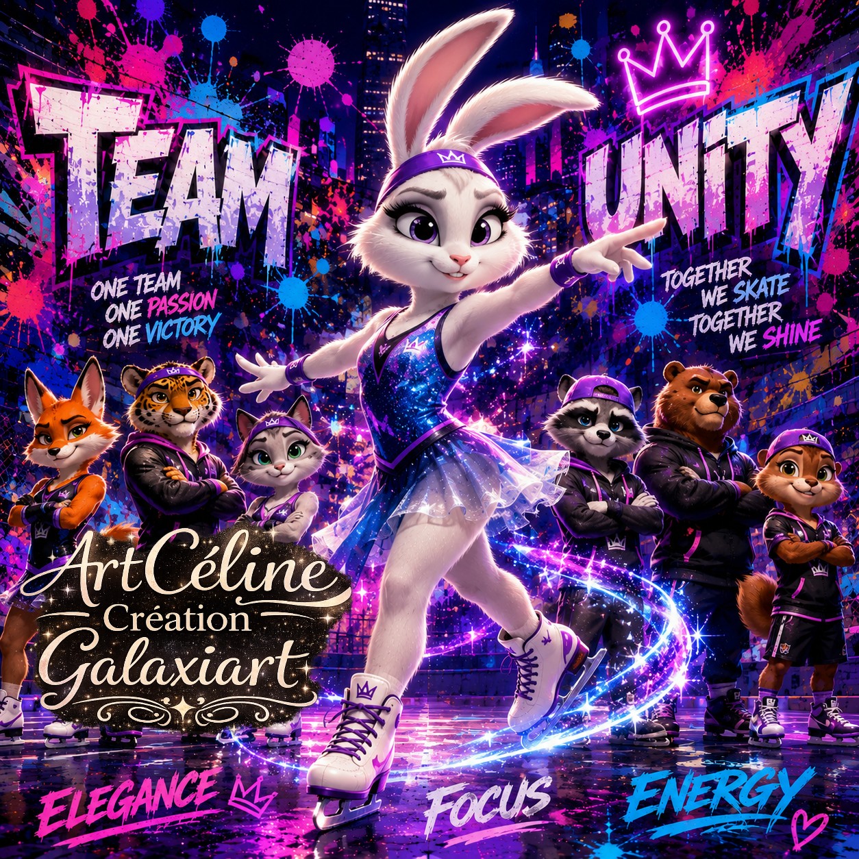 Collection Team Unity – Animaux Sportifs Street Art | Diamond Painting Premium Galaxiart