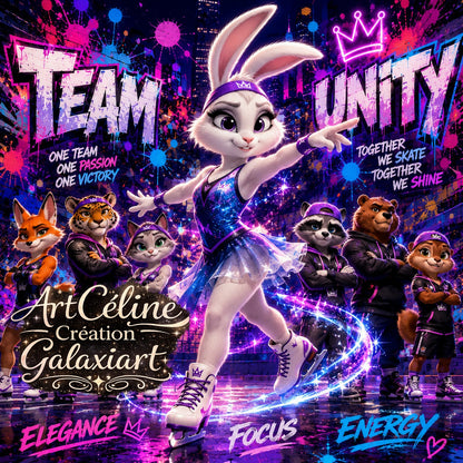 Collection Team Unity – Animaux Sportifs Street Art | Diamond Painting Premium Galaxiart