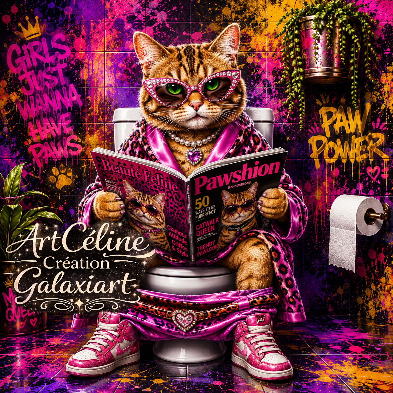 Collection Street Art Toilettes – Animaux Urbains | Diamond Painting Premium Galaxiart
