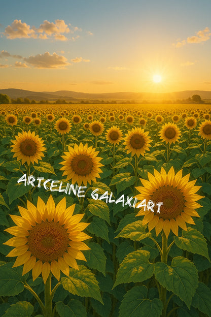 Tournesols d’Or – Joie Rayonnante | Diamond Painting Premium Galaxiart