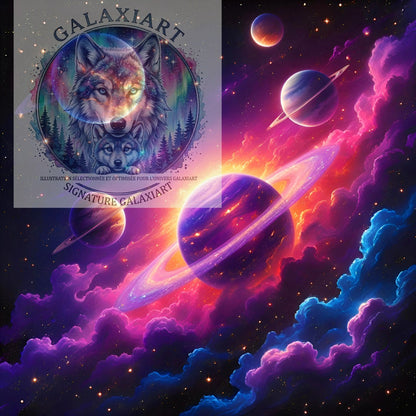 🪐Planètes Arc-en-Ciel – Harmonie Galactique  | Diamond Painting Premium Galaxiart - Collection Signature