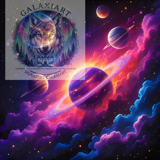 🪐Planètes Arc-en-Ciel – Harmonie Galactique  | Diamond Painting Premium Galaxiart - Collection Signature