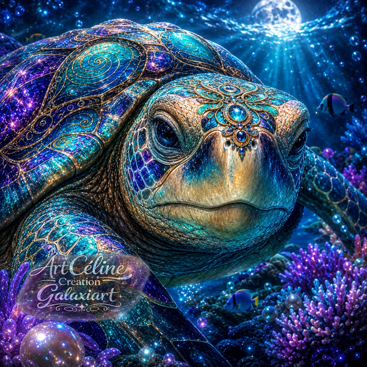 Royaumes Sacrés des Océans Tropicaux - Déesses, Créatures Mythiques & Légendes des Profondeurs | Diamond Painting Premium Galaxiart