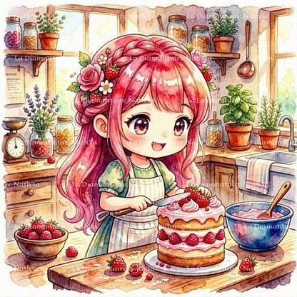 Collection Petites Pâtissières du Jardin Gourmand | Diamond Painting Premium Galaxiart - Collection Signature
