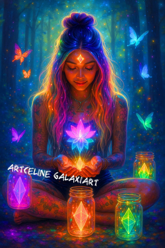 La Gardienne des Lumières – Magie Intérieure | Diamond Painting Premium Galaxiart