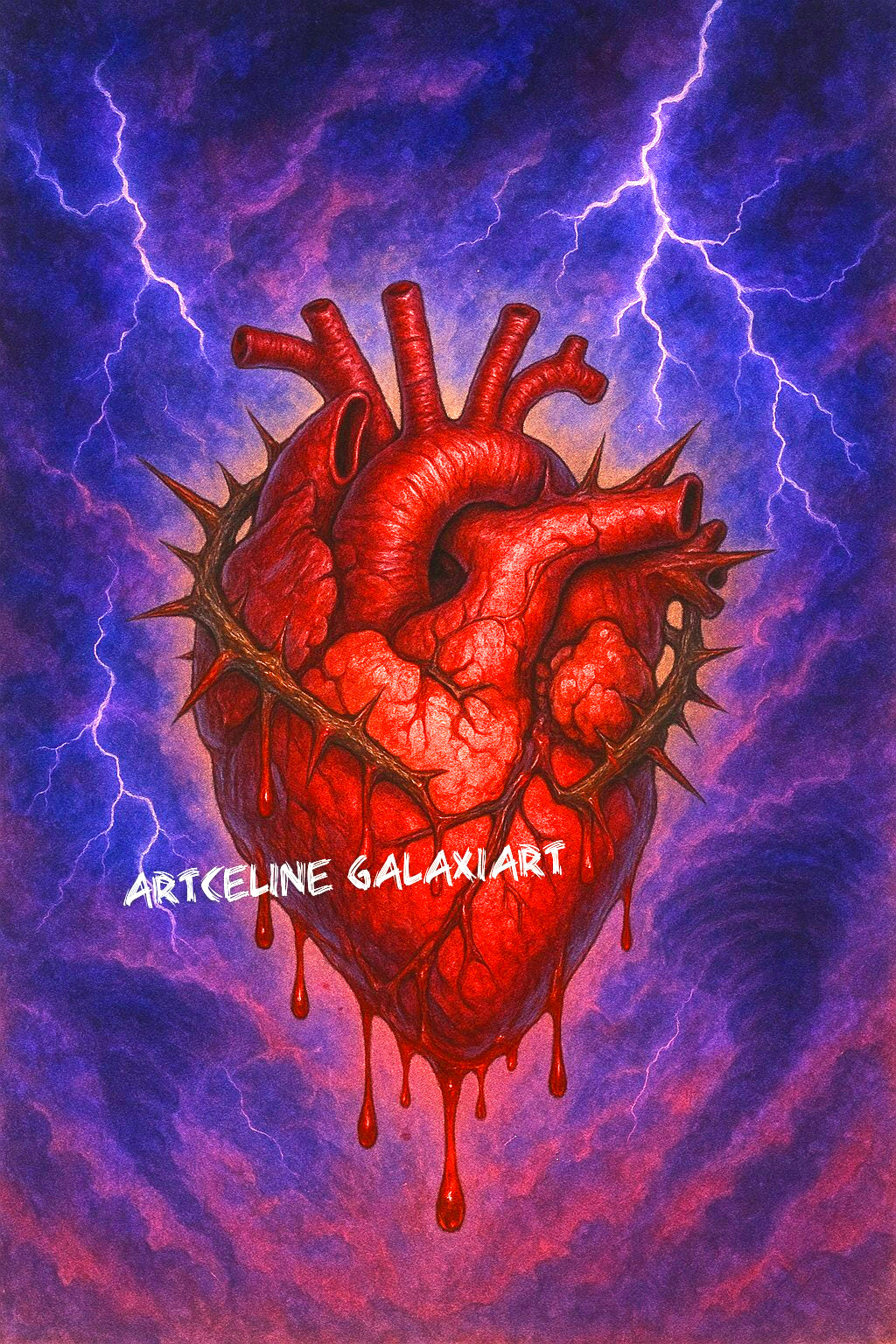 Cœur Écorché – Tempête d’Âme | Diamond Painting Émotion Galaxiart