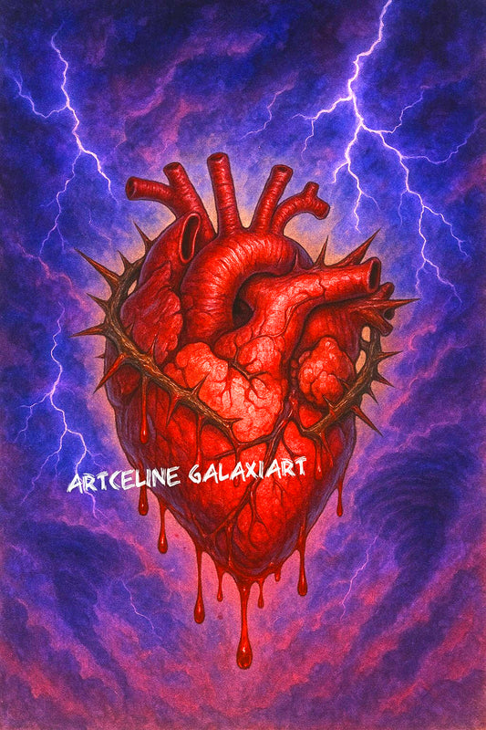 Cœur Écorché – Tempête d’Âme | Diamond Painting Émotion Galaxiart