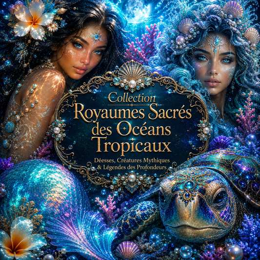 Royaumes Sacrés des Océans Tropicaux - Déesses, Créatures Mythiques & Légendes des Profondeurs | Diamond Painting Premium Galaxiart